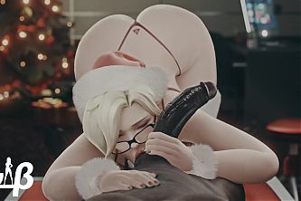 Mrs. Santa Worships A Big Dick