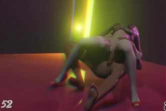 2B in Tiny Lingerie Dances and Gets Fucked on the Stripper Stage